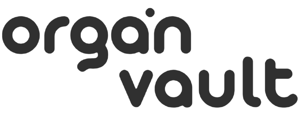 The Organ Vault wordmark in dark grey, set on two lines